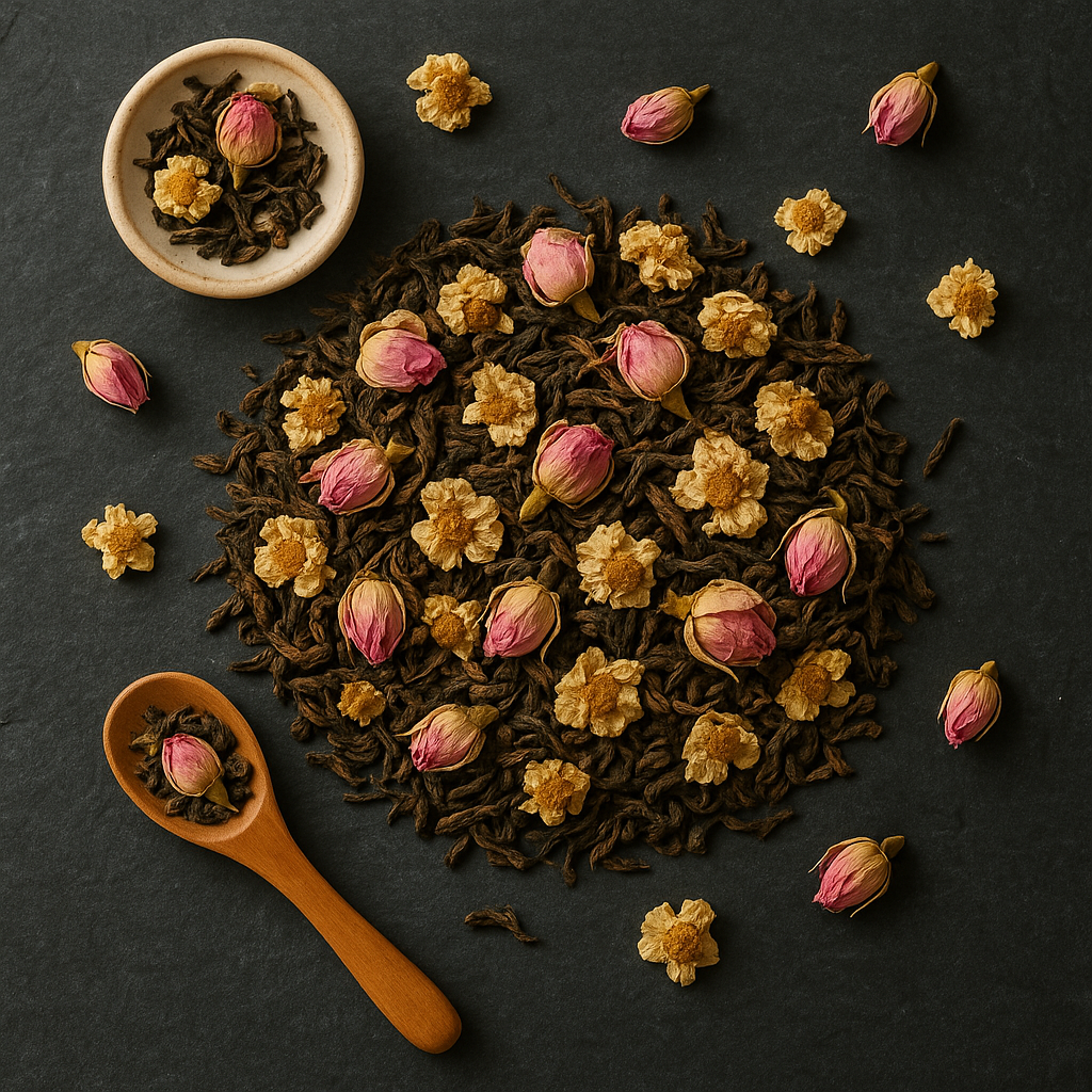 Thé Pu-Erh Chrysanthème Rose